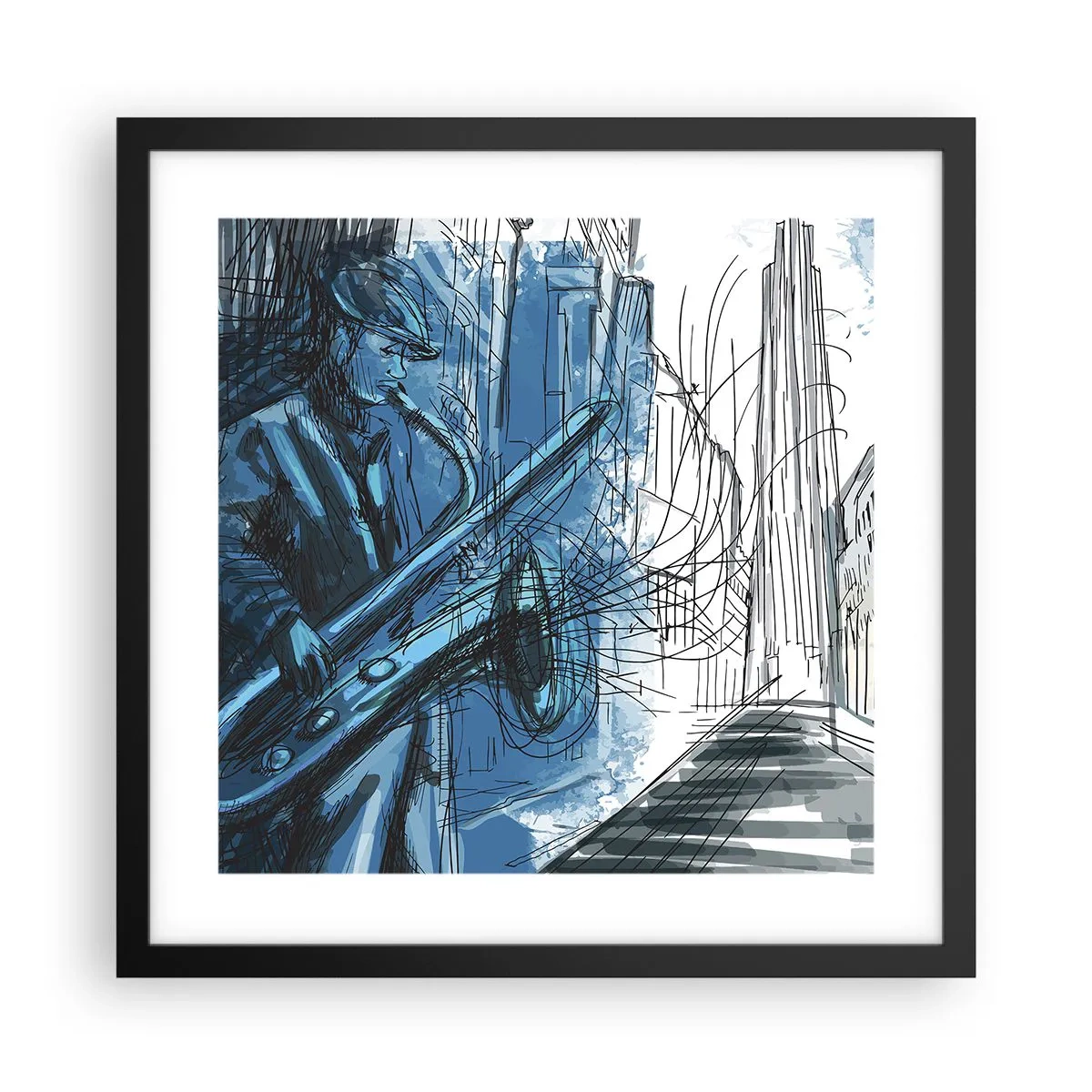 Poster in black frame - City Rhapsody - 40x40 cm