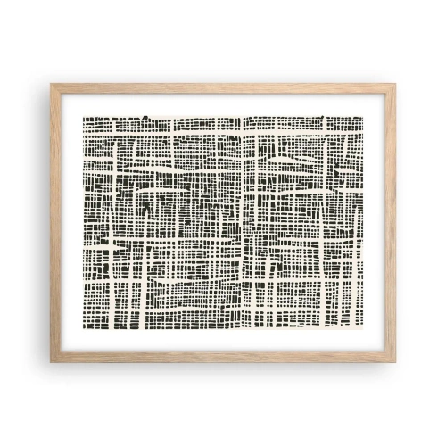 Poster in light oak frame - Woven Composition - 50x40 cm