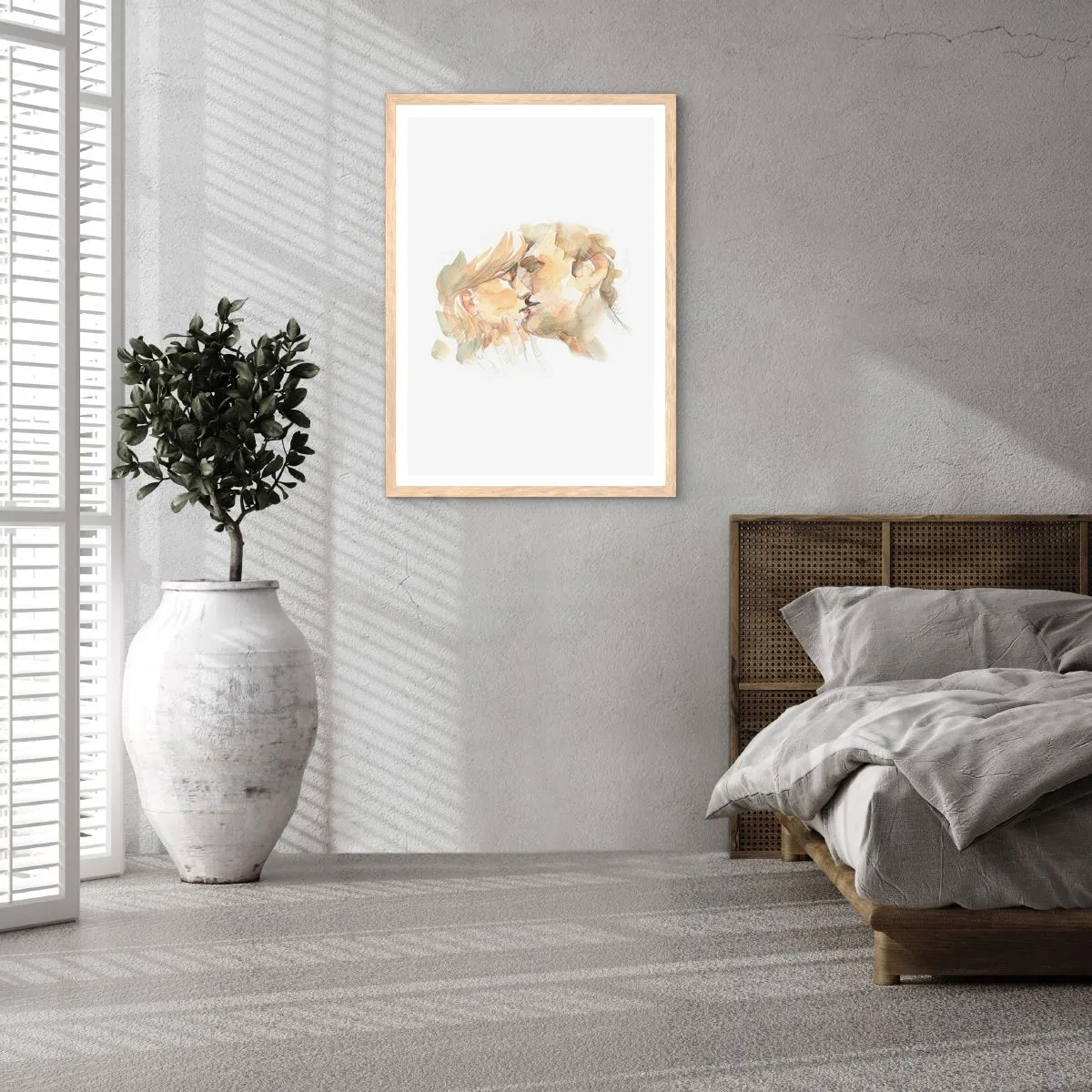 Poster in light oak frame - The Missing Half? - 70x100 cm