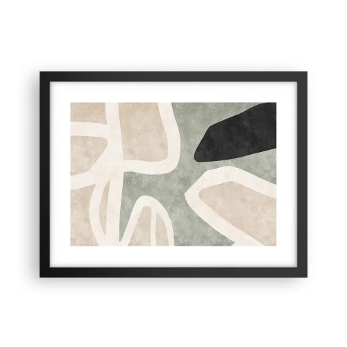 Poster in black frame - Composition with a Black Motif - 40x30 cm