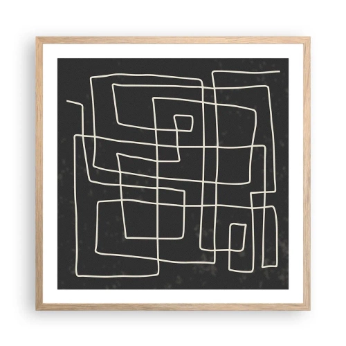 Poster in light oak frame - Not Too Straight - 60x60 cm