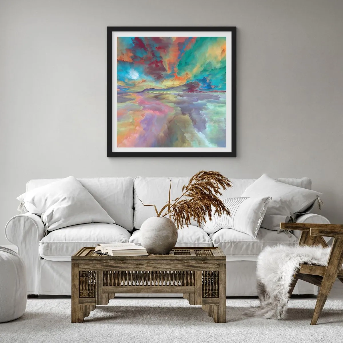 Poster in black frame - Two Skies - 60x60 cm