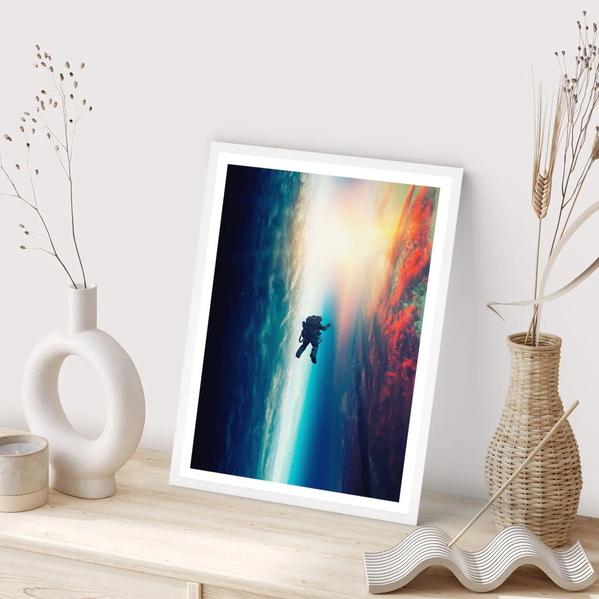Poster in white frmae - Confronting the Universe - 70x100 cm