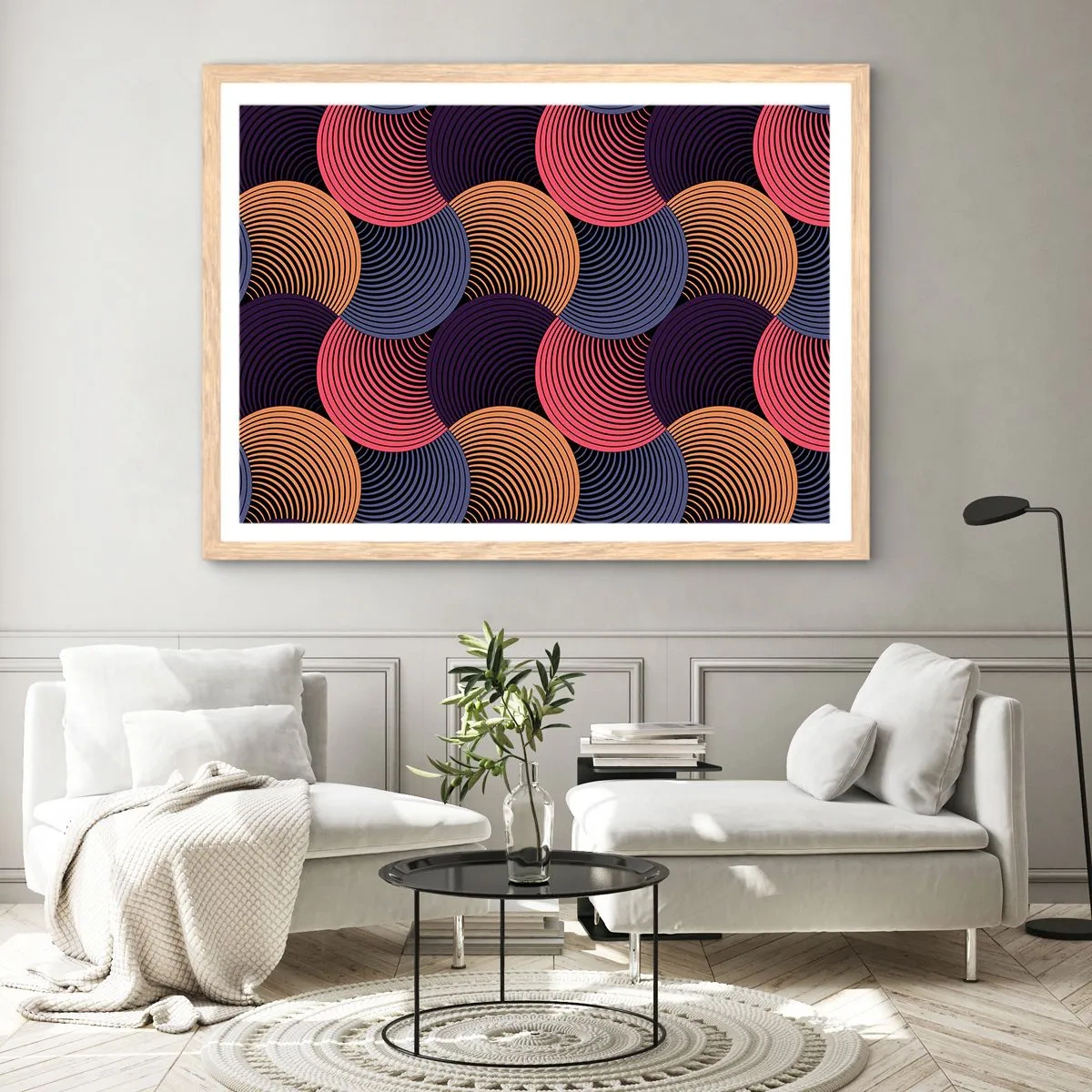 Poster in light oak frame - In a Circular Rhythm - 70x50 cm