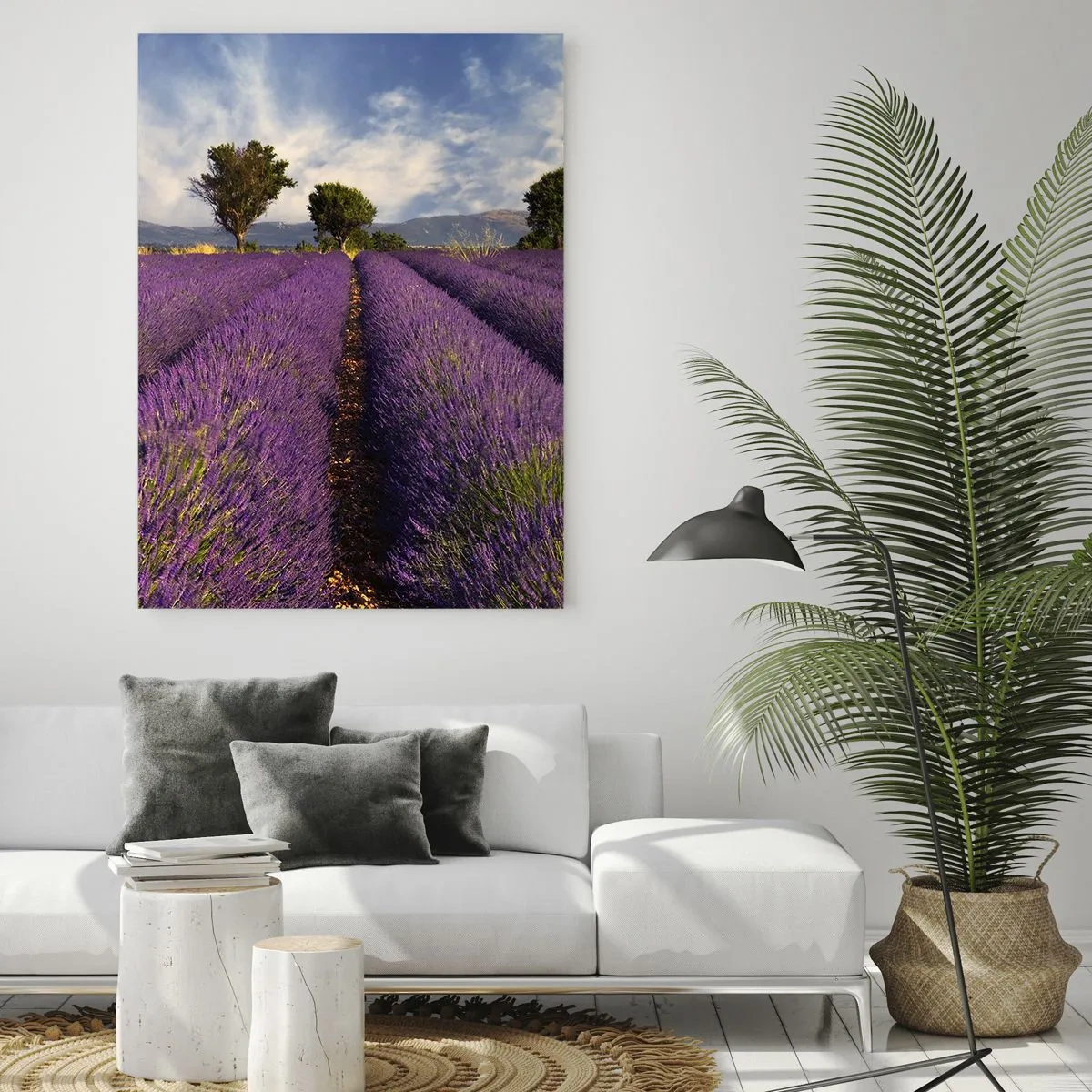 Glass picture - Lavender Fields - 70x100 cm