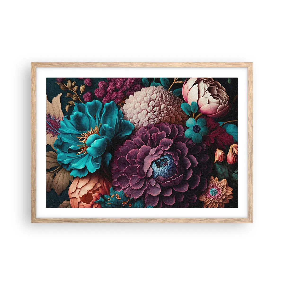 Poster in light oak frame - Rich Nature - 70x50 cm