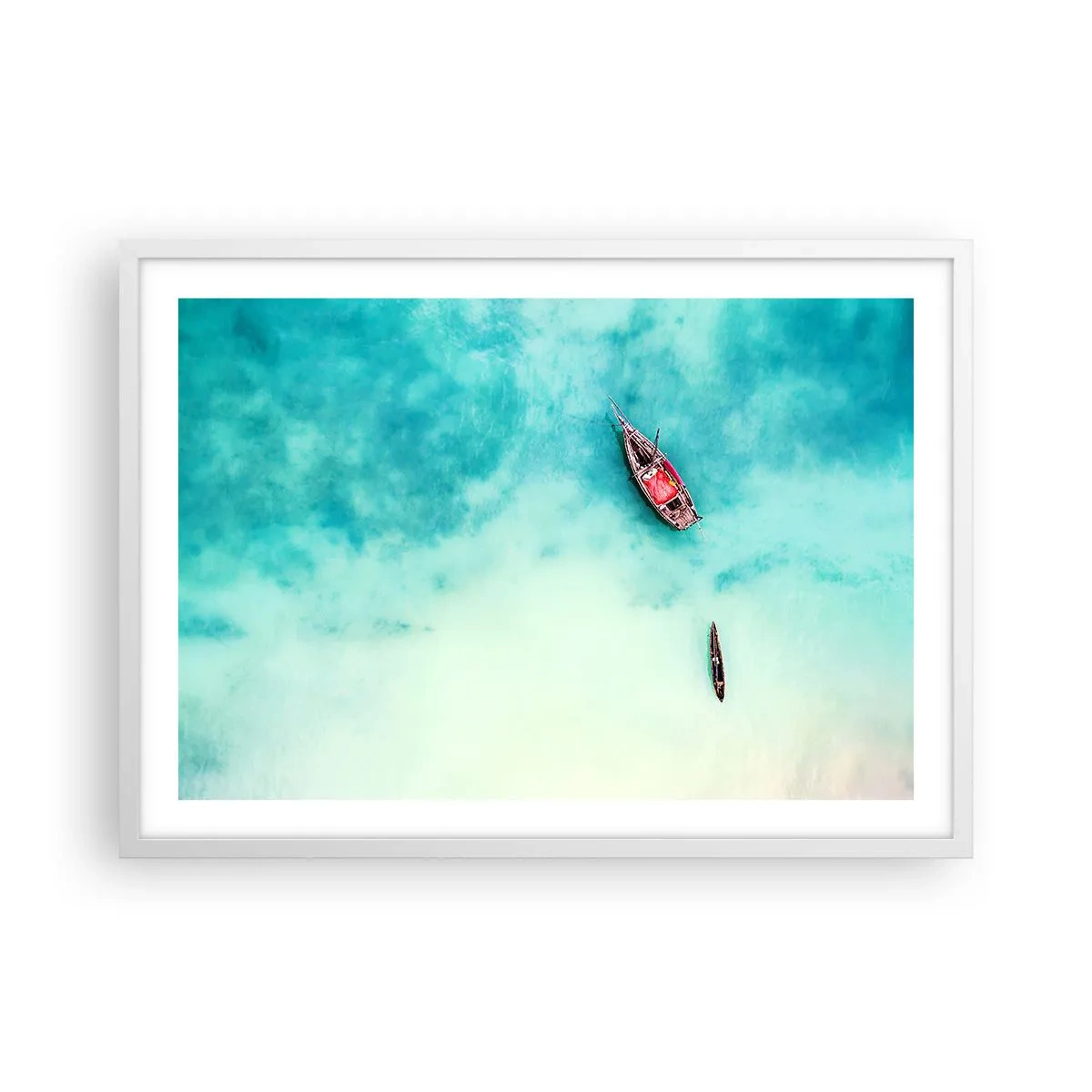Poster in white frmae - On the Beaches of Zanzibar, When the Tide Is High - 70x50 cm