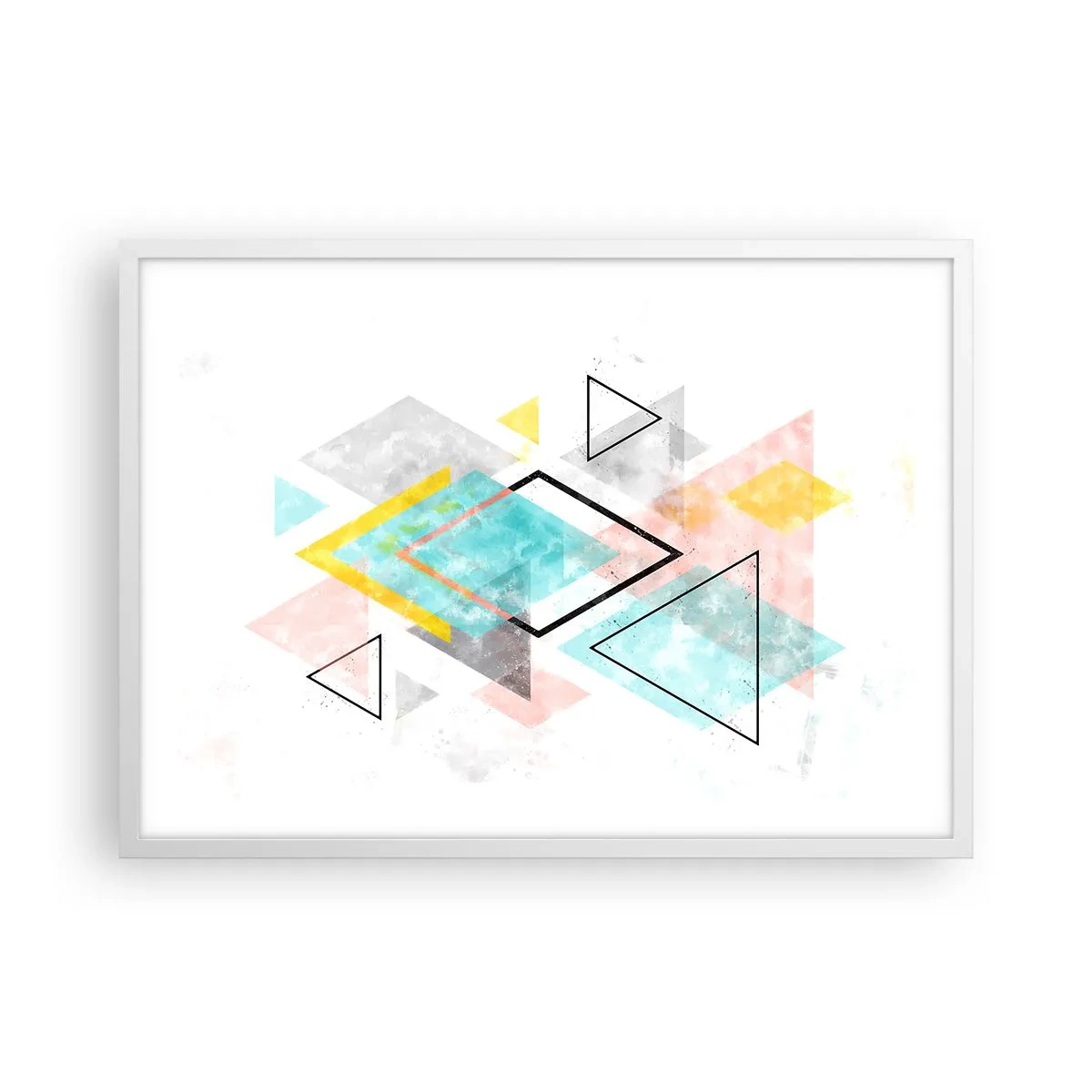 Poster in white frmae - Geometric Play - 70x50 cm