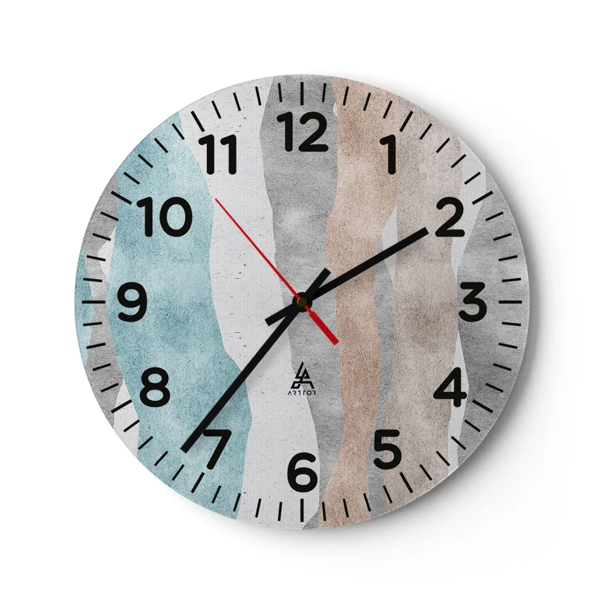 Wall clock - Clock on glass - Study of Continuity - 30x30 cm