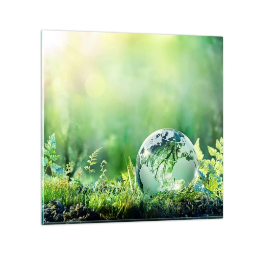 Glass picture - Green Planet - 40x40 cm
