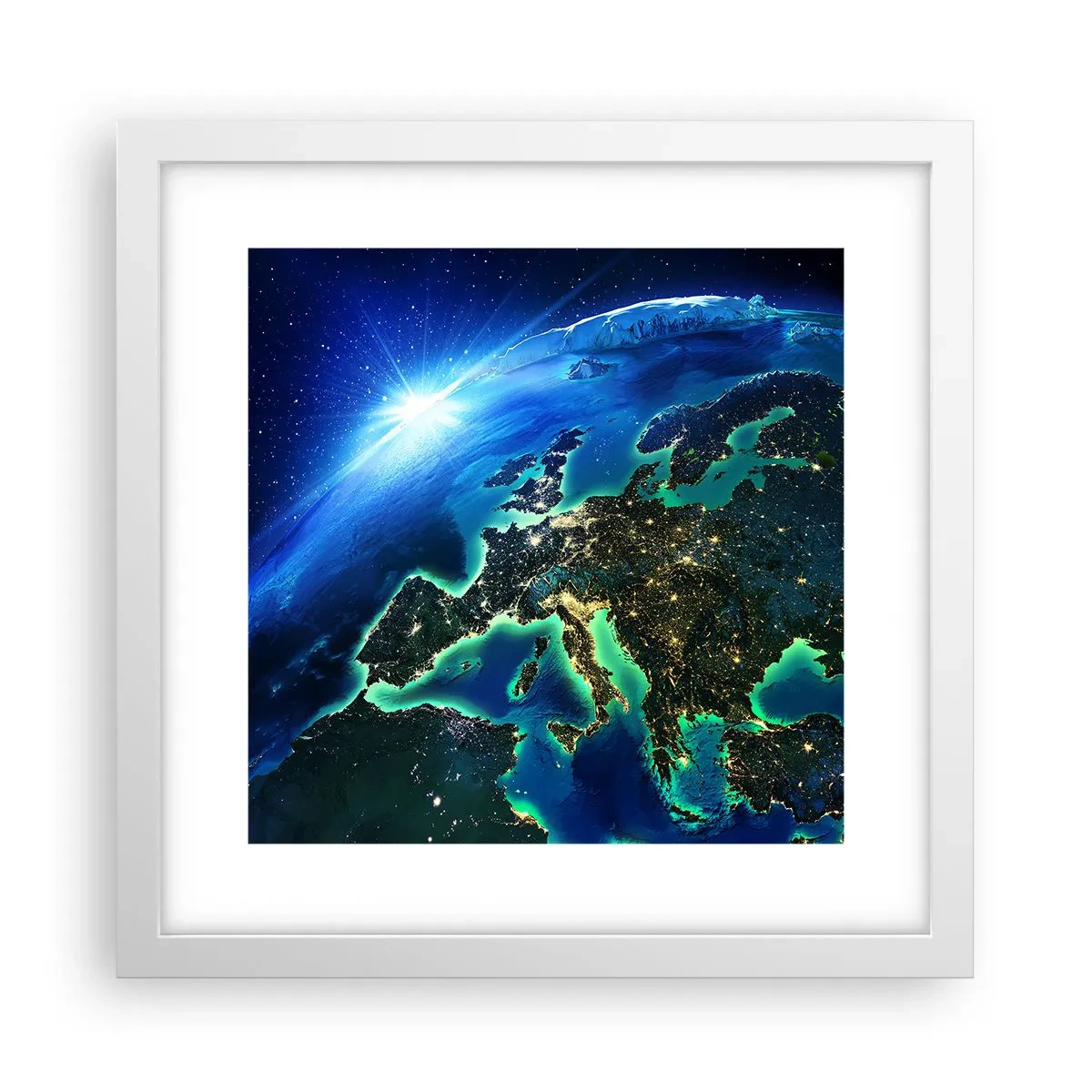 Poster in white frmae - Sparkling Europe - 30x30 cm