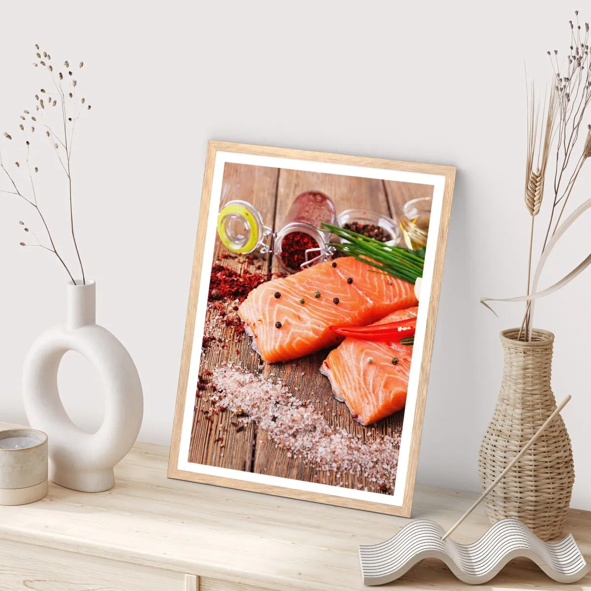 Poster in light oak frame - Norwegian Adventure in the Kitchen - 40x50 cm