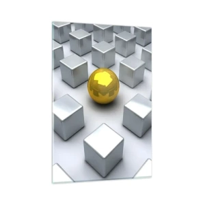 Glass picture - Why Me? Geometric Composition. - 80x120 cm