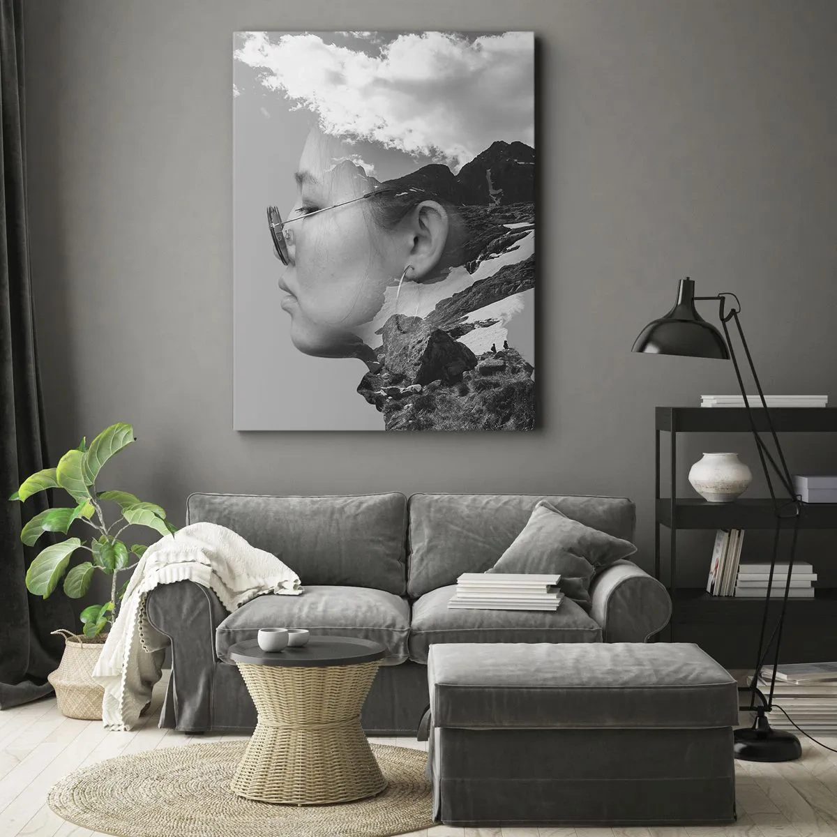 Canvas picture - Cloudy Portrait - 55x100 cm