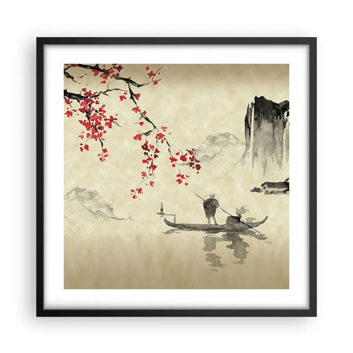 Poster in black frame - In Cherry Blossom Country - 50x50 cm