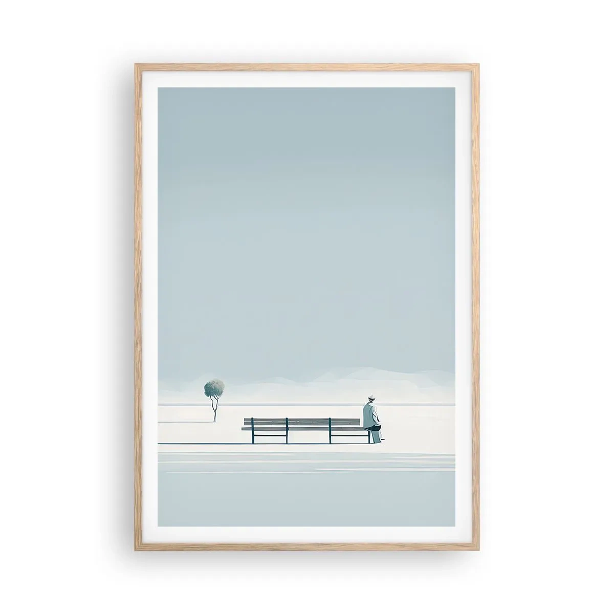 Poster in light oak frame - Yes, I Am Waiting - 70x100 cm