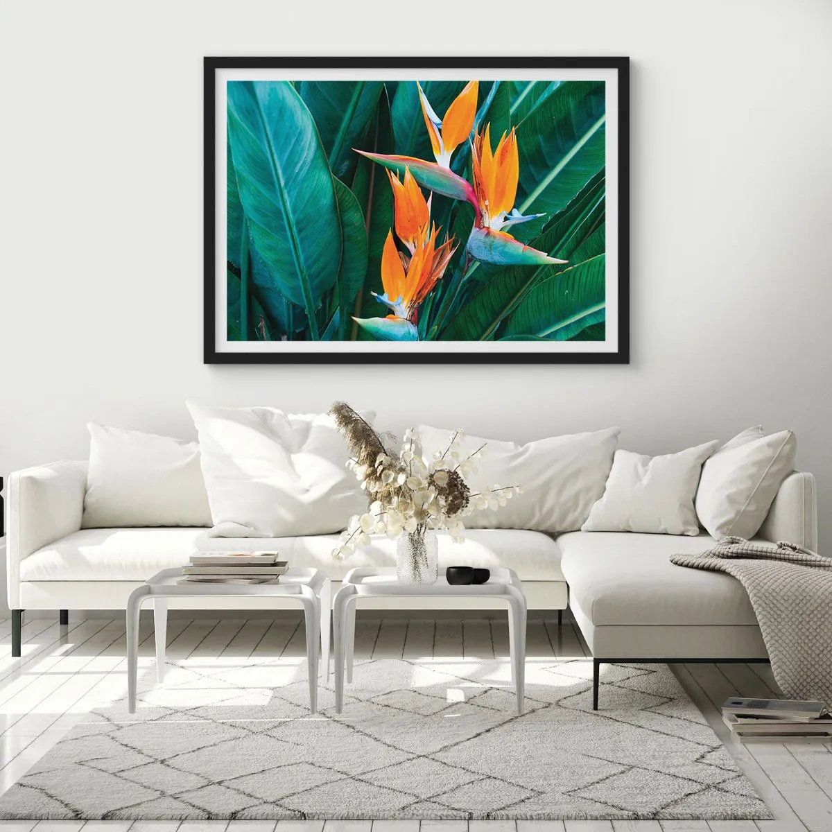 Poster in black frame - Is It a Flower or a Bird? - 50x40 cm