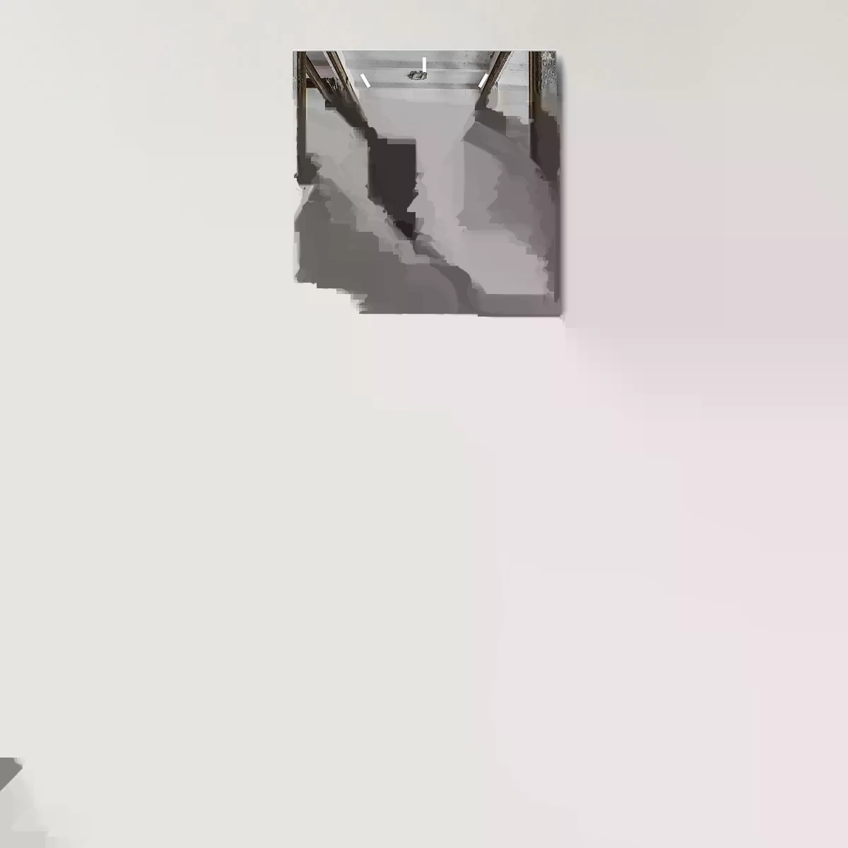 Wall clock - Clock on glass - Secret Life of a Factory - 30x30 cm