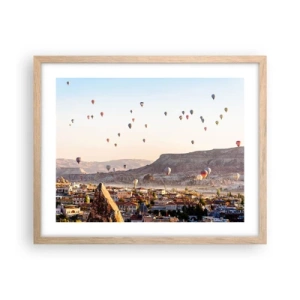 Poster in light oak frame - Like Ships in the Sky - 50x40 cm