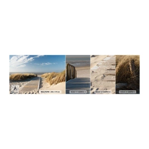 Photo Wallpaper Sample Self-Adhesive Deluxe Sticker - Behind a Dune, in the Hum of Trees - Landscape, Sea, Beach - 100x30 cm