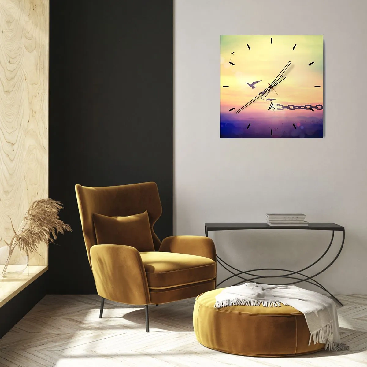 Wall clock - Clock on glass - Victory of Freedom - 30x30 cm