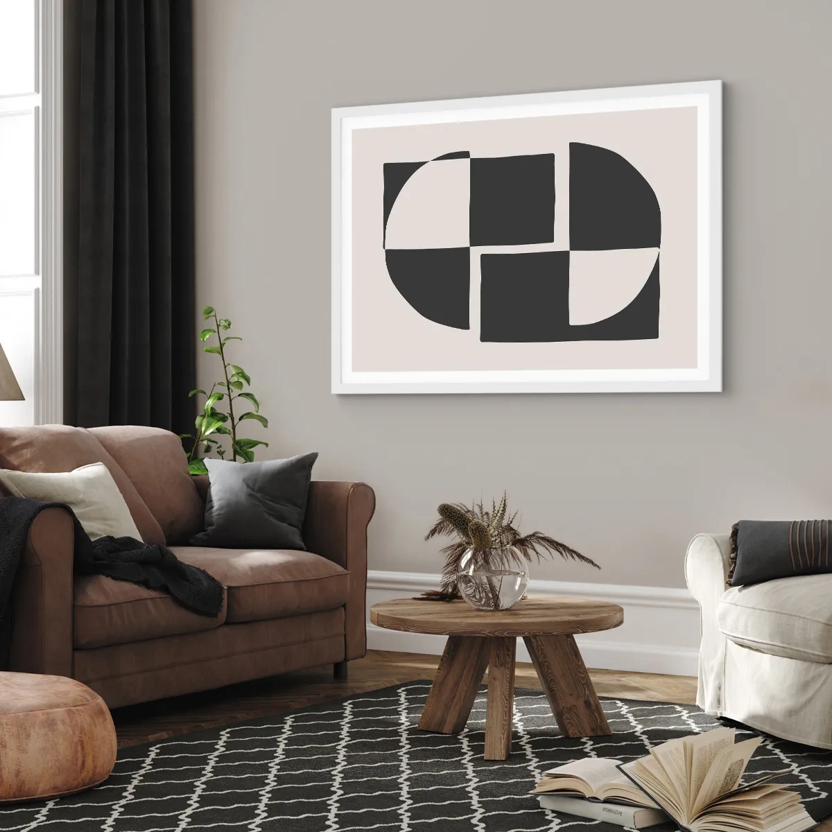 Poster in white frmae - Antithesis-Synthesis - 91x61 cm