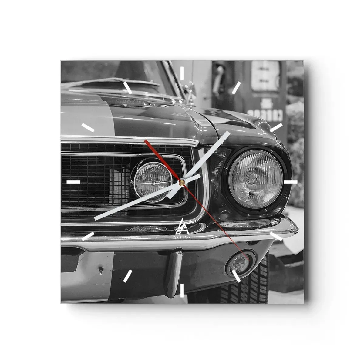 Wall clock - Clock on glass - Rough Ride - 40x40 cm