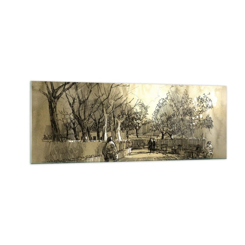 Glass picture - Moment Stopped with a Feather - 140x50 cm