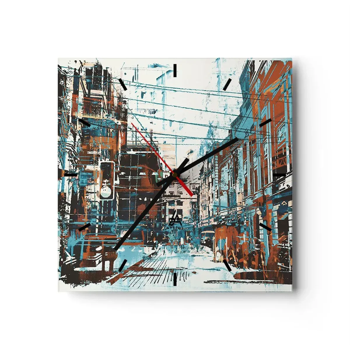 Wall clock - Clock on glass - Blazed City Trail - 30x30 cm