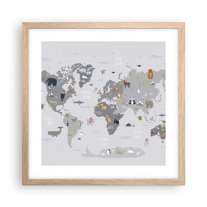 Poster in light oak frame - Tell Me Where You Are From - 40x40 cm