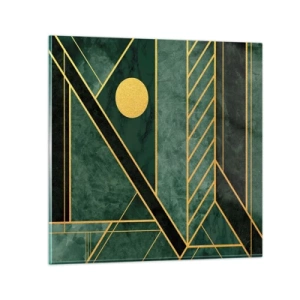 Glass picture - Dynamics of Gold and Azure - 50x50 cm