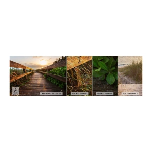Photo Wallpaper Sample Premium Canvas - Straigh to the Shore - Landscape, Sea, Wooden Bridge - 100x30 cm
