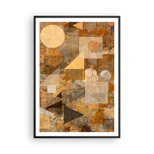 Poster in black frame - Cubist Study in Brown - 70x100 cm