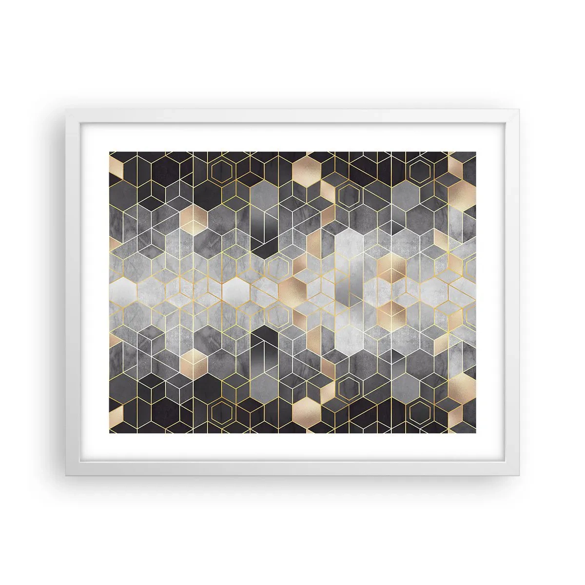Poster in white frmae - Diamond Composition - 50x40 cm