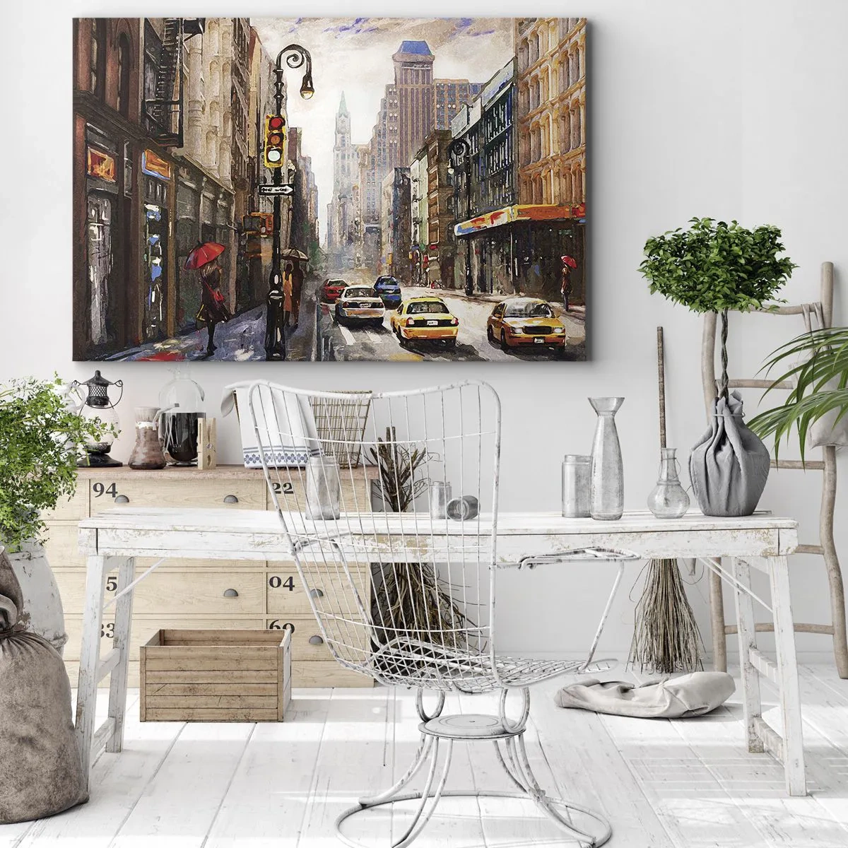 Canvas picture - New York - Colourful in Rain - 100x70 cm