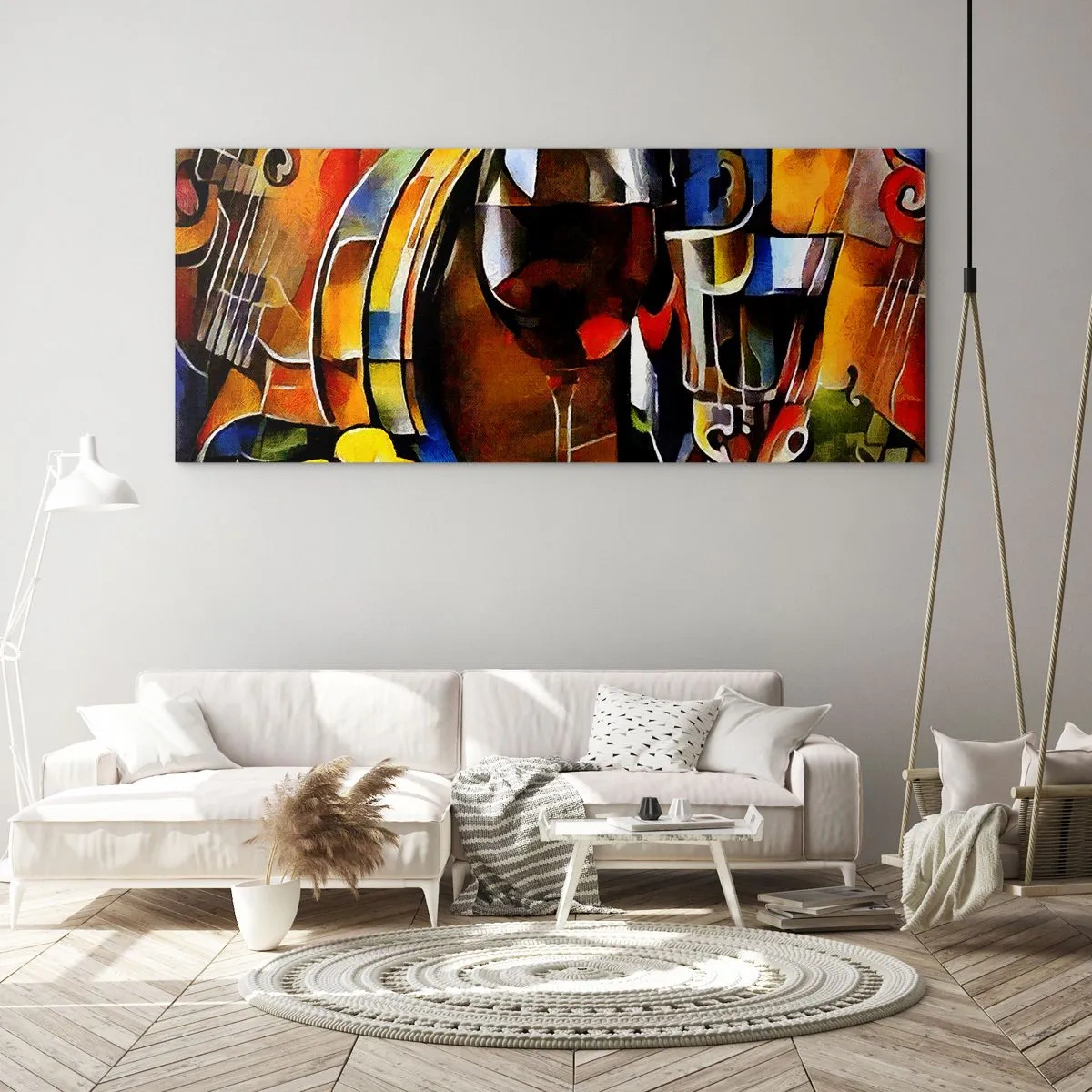 Glass picture - And The World Fills With Colours - 160x50 cm