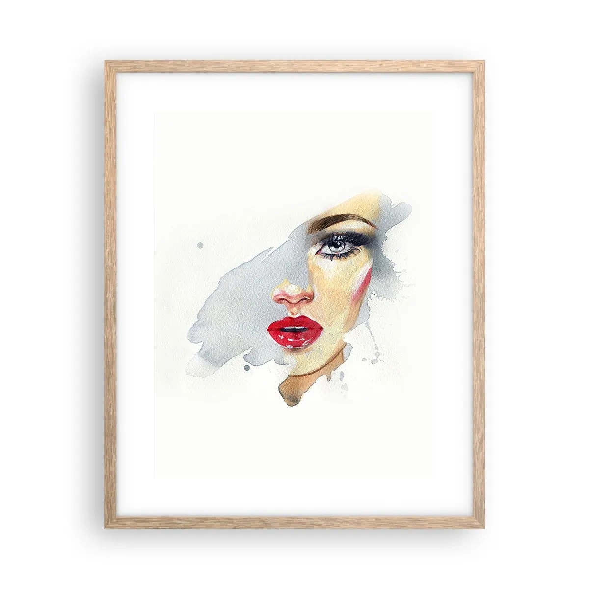 Poster in light oak frame - Reflection in a Waterdrop - 40x50 cm