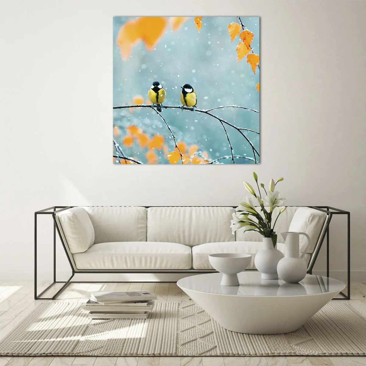 Glass picture - Birdy Gossip - 60x60 cm