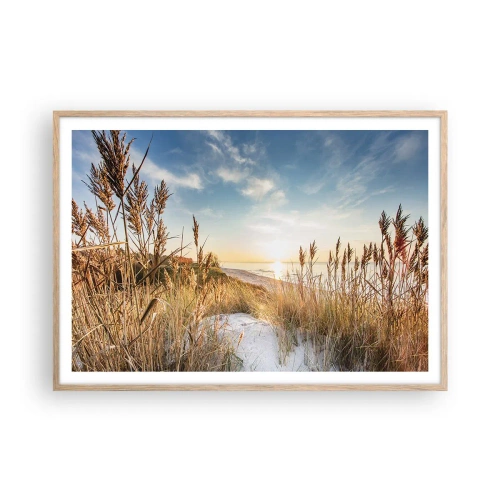 Poster in light oak frame - Northern Beach - 100x70 cm