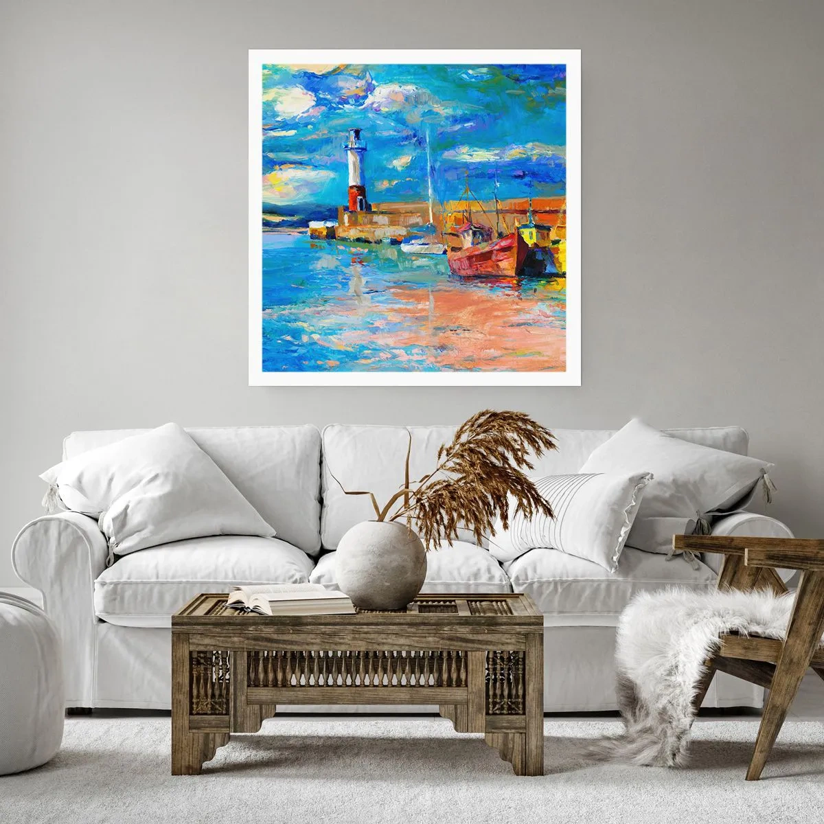 Poster - Afternoon in a Rainbow Bay - 40x40 cm