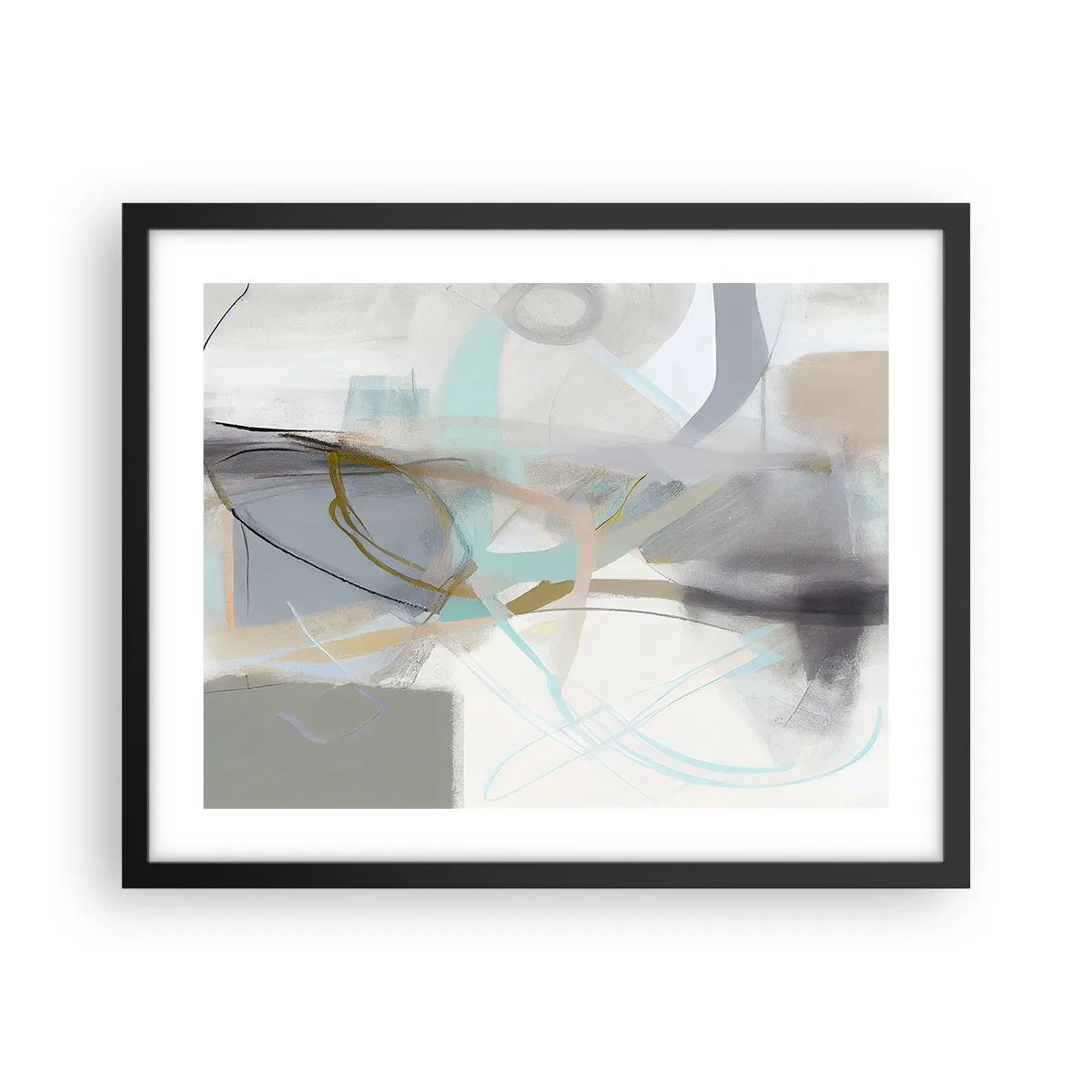 Poster in black frame - Foggy Abstract - 50x40 cm