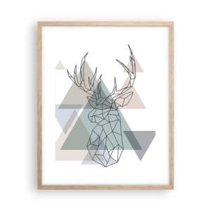 Poster in light oak frame - In a Geometrical Forest - 40x50 cm