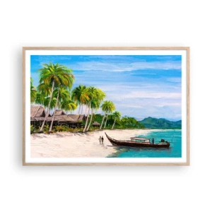 Poster in light oak frame - Exotic Dream - 100x70 cm