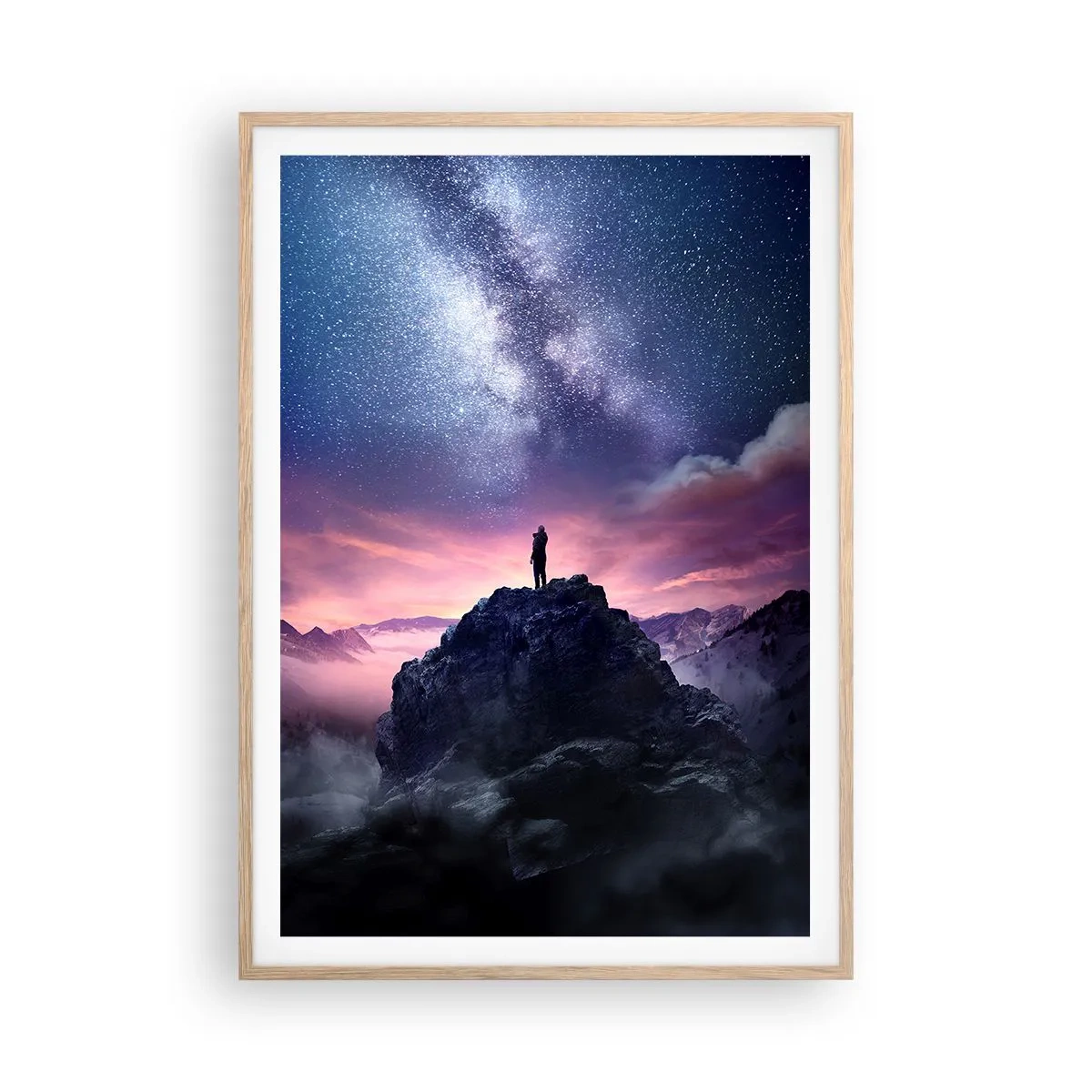 Poster in light oak frame - And He Smelled Life - 70x100 cm