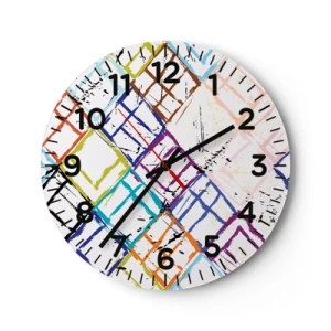 Wall clock - Clock on glass - Cells to Rent - 40x40 cm