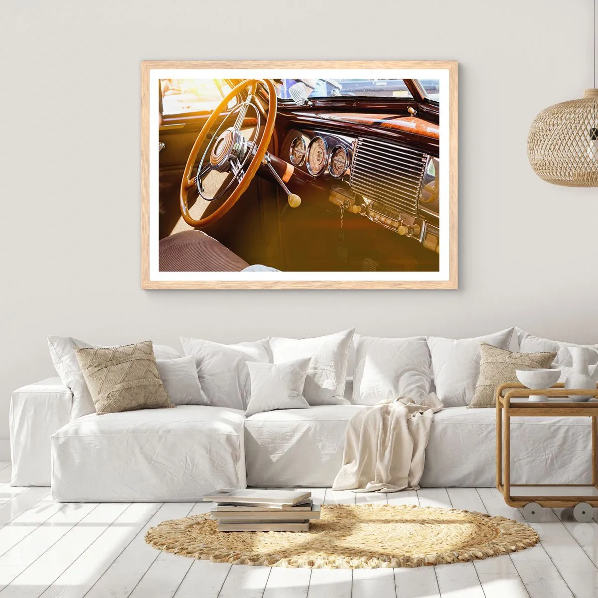 Poster in light oak frame - Breath of Luxury form the Past - 91x61 cm