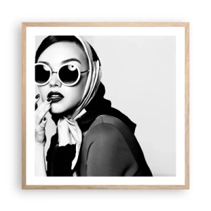 Poster in light oak frame - Greetings from the 60-ies - 60x60 cm