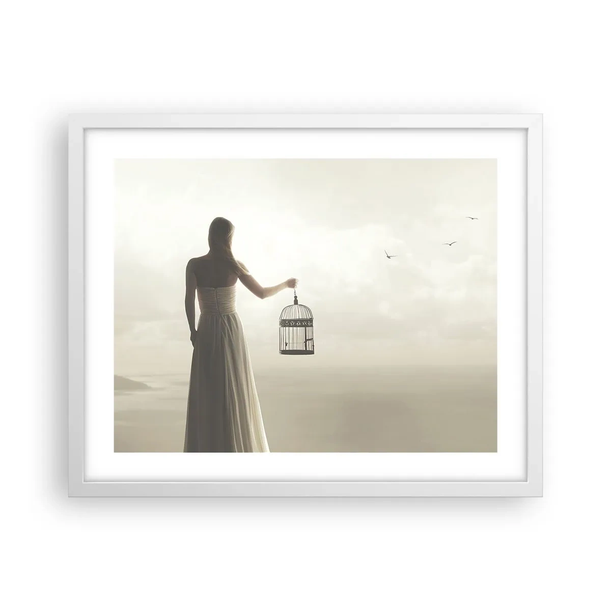 Poster in white frmae - Be Free - 50x40 cm
