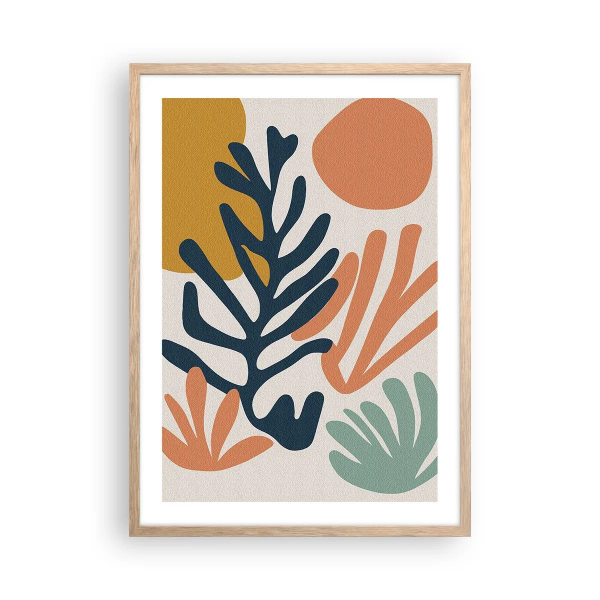 Poster in light oak frame - Coral Sea - 50x70 cm