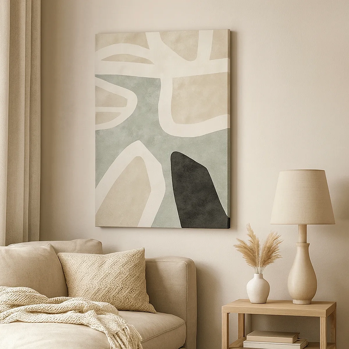 Canvas picture - Composition with a Black Motif - 50x70 cm